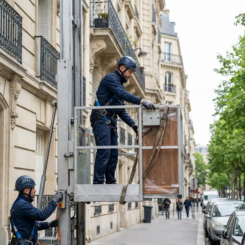 Location de monte-meubles pour déménagement à Paris 16 avec technicien
