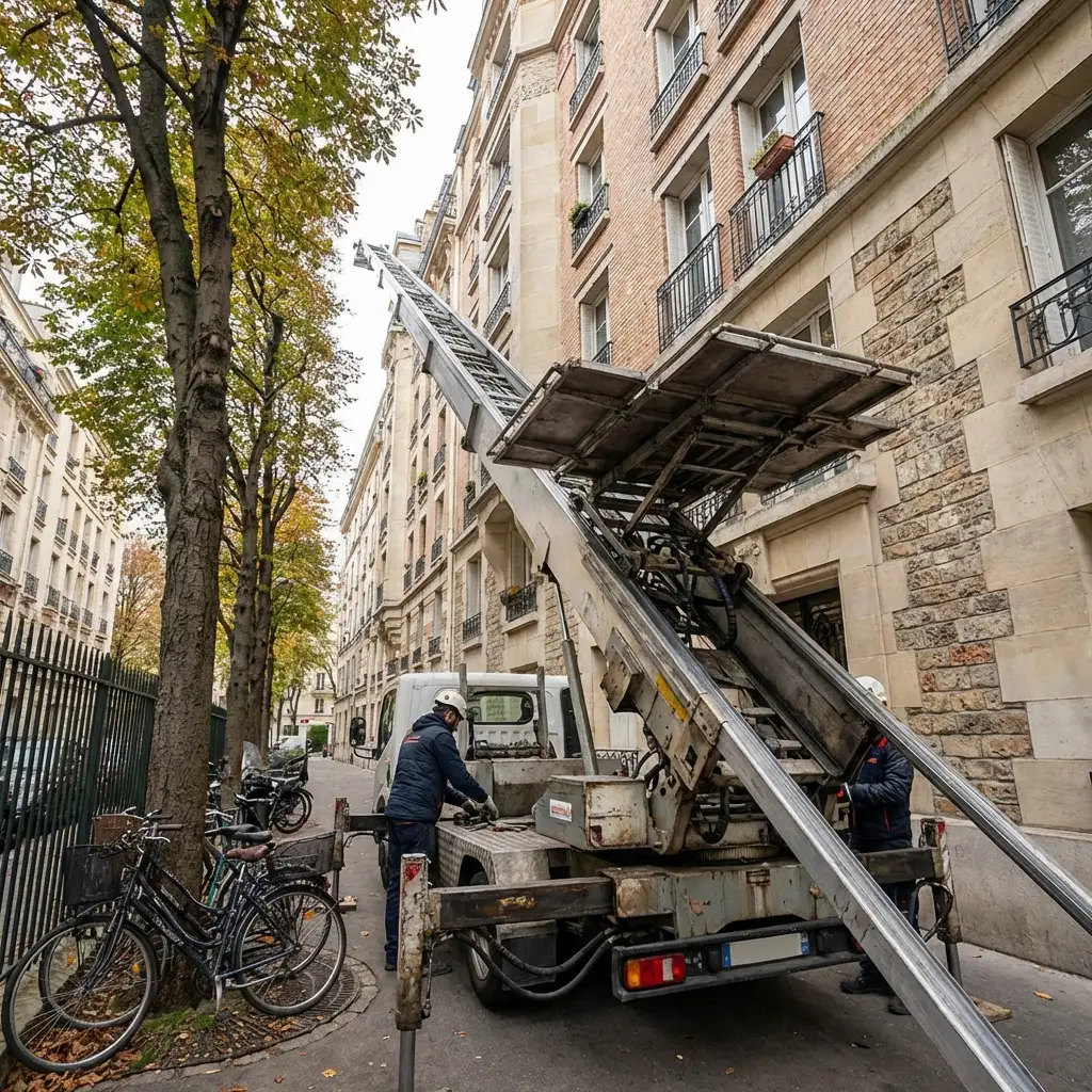 Un élévateur de déménagement adapté aux contraintes urbaines